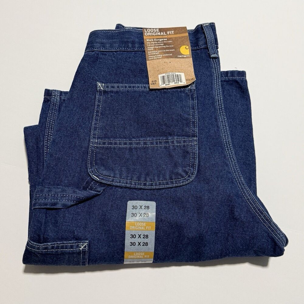 Carhartt Jeans Mens Tagged 30x28 Original Dungaree Fit Work Straight B13 DST